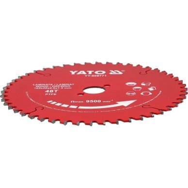 TCT pjovimo diskas laminatui ir medienai PTFE danga | 165 mm | 48 dantukai | 20 mm YATO 2