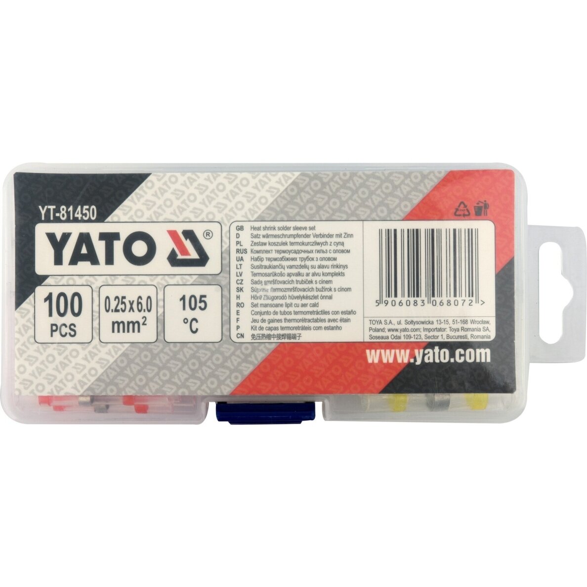 Termo movos laidams 1.7–6 mm rinkinys 100vnt. – YATO YT-81450 2