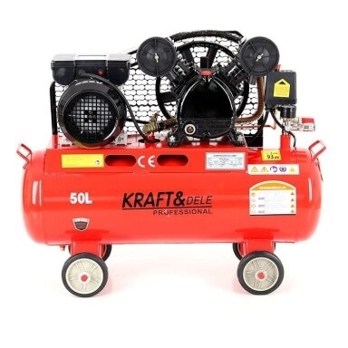 Tepalinis diržinis oro kompresorius 50L 2,8kW / 8bar, 2 stūmokliai 220V – Kraft&Dele KD403 Tepalinis diržinis oro kompresorius 50L 2,8kW / 8bar, 2 stūmokliai 220V – Kraft&Dele KD403