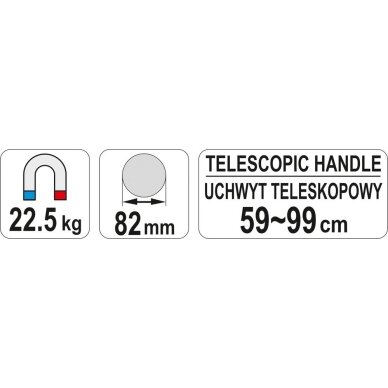 Teleskopinis magnetinis surinkėjas | 590 ÷ 990 mm (YT-0860) 2 Teleskopinis magnetinis surinkėjas | 590 ÷ 990 mm (YT-0860) 2