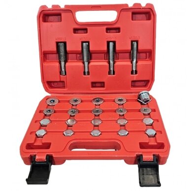 Tepalo išleidimo varžtų rem.komplektas | 64 vnt. ESSEN TOOLS