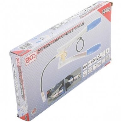 Tepimo pistoletas 500g kasetėms, dvieju rankų BGS-Technic 4 Tepimo pistoletas 500g kasetėms, dvieju rankų BGS-Technic 4