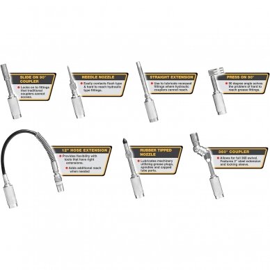 Tepimo pistoleto priedų komplektas 8vnt. Essen Tools GG8A 3