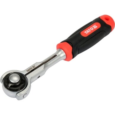 Terkšlinis raktas šarnyrinis 180° smulkūs dantukai 6.3 mm 1/4" YT-07200 YATO 1