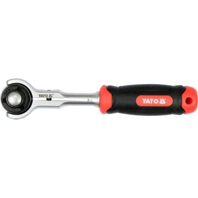 Terkšlinis raktas šarnyrinis 180° smulkūs dantukai 6.3 mm 1/4" YT-07200 YATO