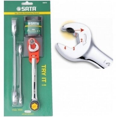 Terkšlinių raktų rinkinys SATA 3vnt. (10, 13, 17mm) Terkšlinių raktų rinkinys SATA 3vnt. (10, 13, 17mm)