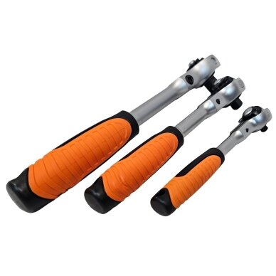 Terkšlių rinkinys | šarnyrinės galvutės | 6,3 mm (1/4") / 10 mm (3/8") / 12,5 mm (1/2") | 3 vnt. ESSEN TOOLS 2