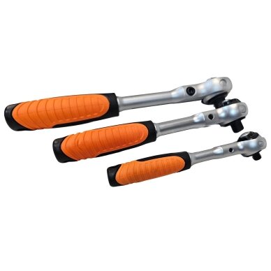 Terkšlių rinkinys | šarnyrinės galvutės | 6,3 mm (1/4") / 10 mm (3/8") / 12,5 mm (1/2") | 3 vnt. ESSEN TOOLS 3