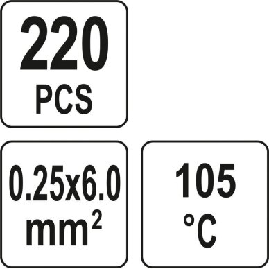 Termo gilzių / movų rinkinys 0,25–6 mm² 220 vnt. YATO YT-81460 3