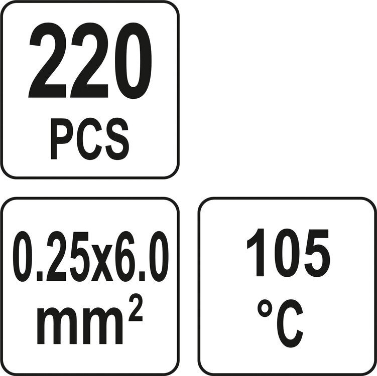 Termo gilzių / movų rinkinys 0,25–6 mm² 220 vnt. YATO YT-81460 3