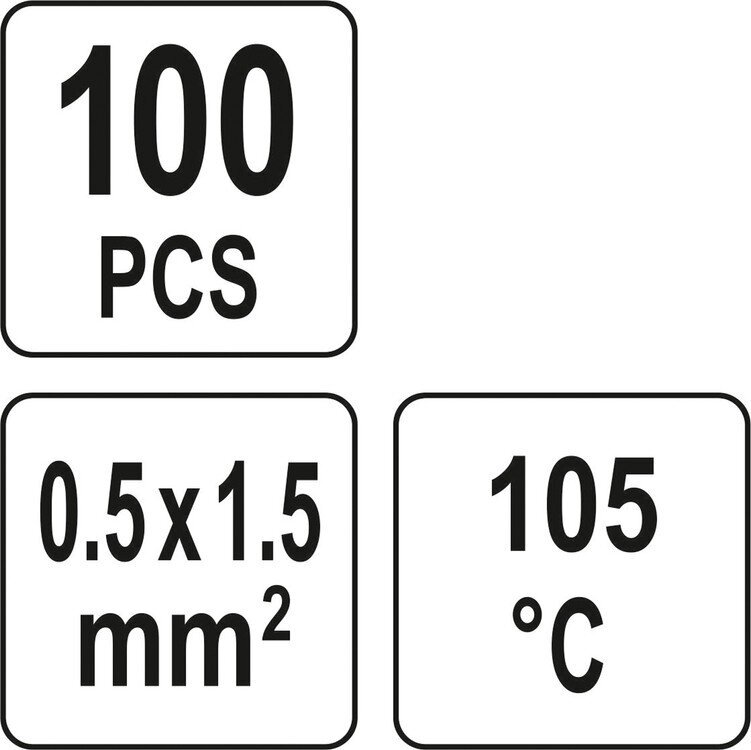 Termo movos laidams 0,5–1,5 mm², 100 vnt. – YATO YT-81452 4 Termo movos laidams 0,5–1,5 mm², 100 vnt. – YATO YT-81452 4