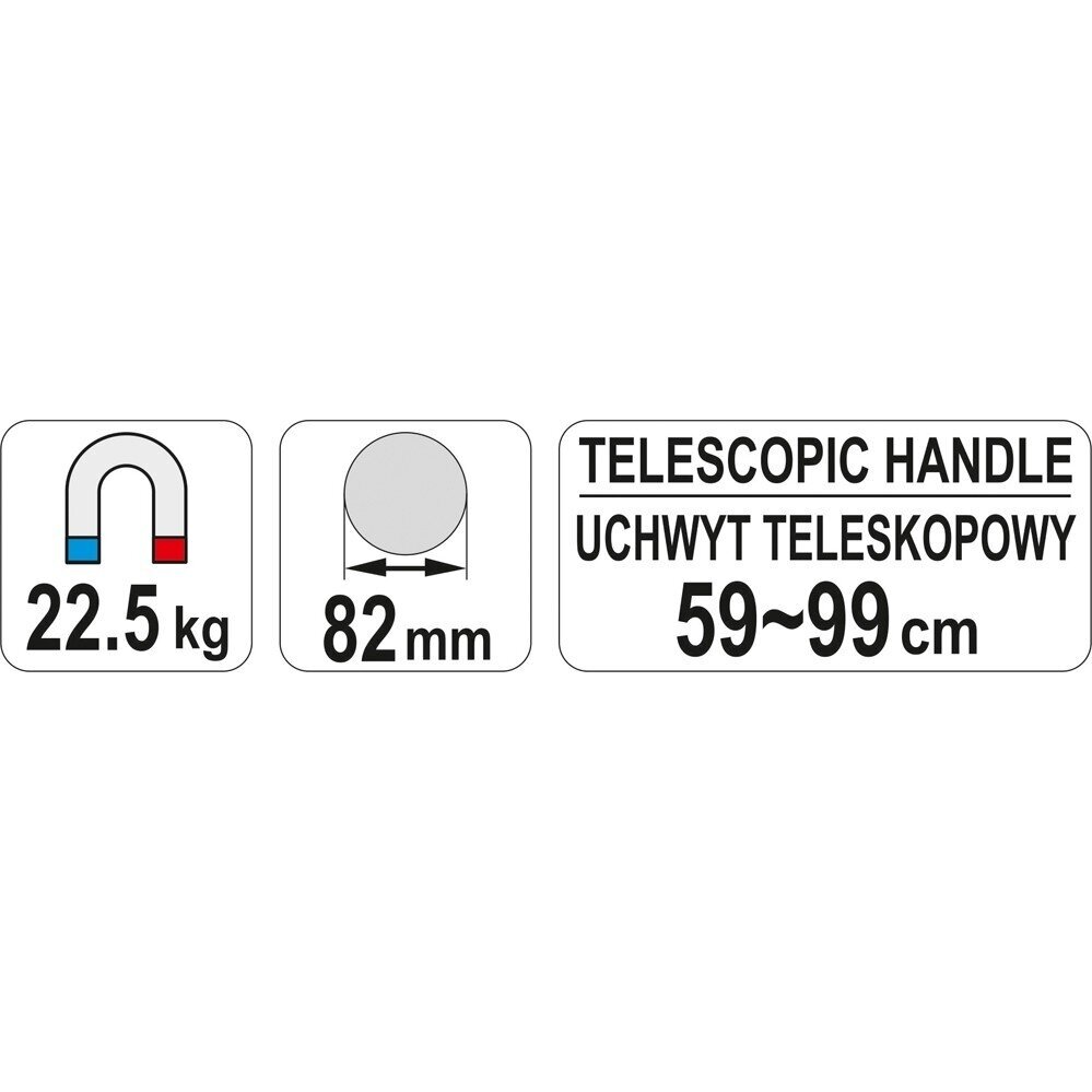 Teleskopinis magnetinis surinkėjas | 590 ÷ 990 mm (YT-0860) 2 Teleskopinis magnetinis surinkėjas | 590 ÷ 990 mm (YT-0860) 2