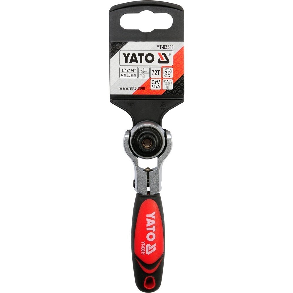Terkšlė šarnyrinė 2in1 galvutėms ir antgaliams 6.3mm 1/4" YATO YT-03311 6 Terkšlė šarnyrinė 2in1 galvutėms ir antgaliams 6.3mm 1/4" YATO YT-03311 6