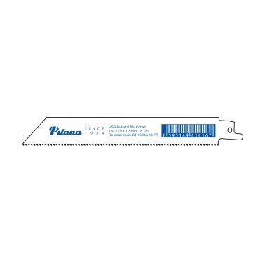 Tiesinis pjūklelis metalui PILANA 150x1,3mm, 18TPI Tiesinis pjūklelis metalui PILANA 150x1,3mm, 18TPI
