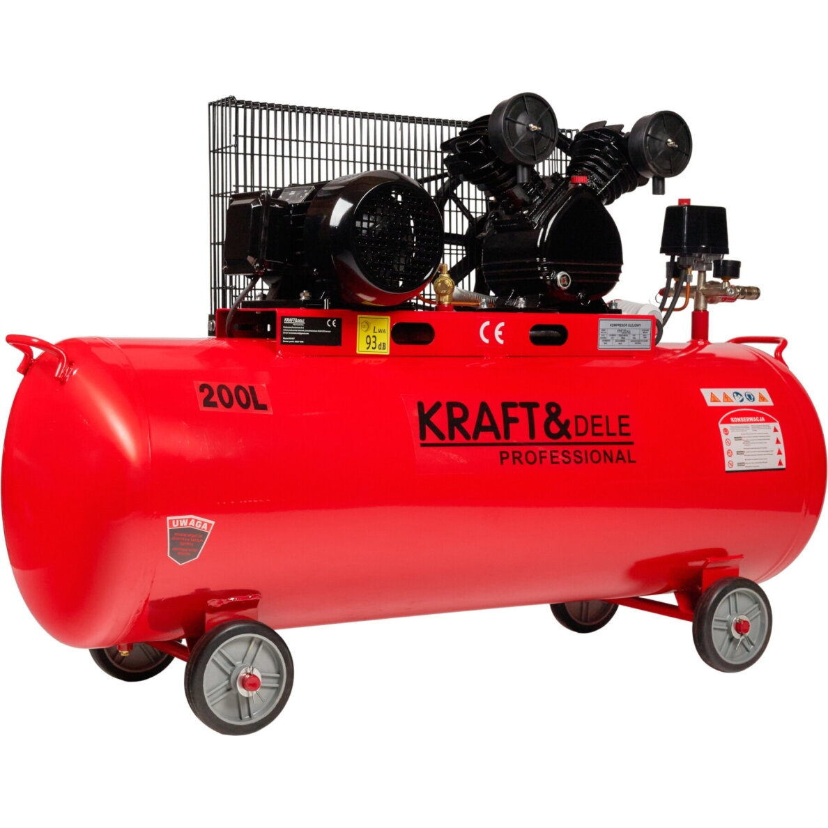 Trifazis oro kompresorius 200L 8Bar 4,3kW Kraftdele KD407 Trifazis oro kompresorius 200L 8Bar 4,3kW Kraftdele KD407
