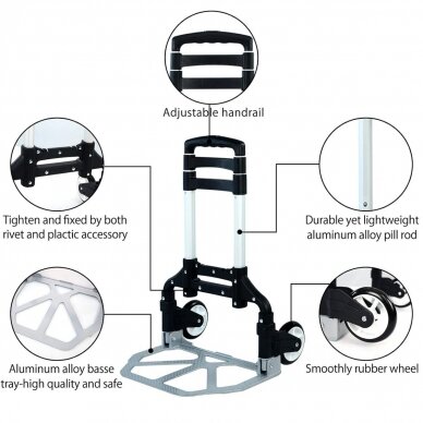 Transportavimo vežimėlis aliuminis, sudedamas 70kg Essen Tools RA-60A 6 Transportavimo vežimėlis aliuminis, sudedamas 70kg Essen Tools RA-60A 6
