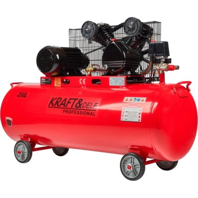 Trifazis oro kompresorius 200L 8Bar 4,3kW Kraftdele KD407 2