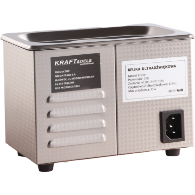 Ultragarsinė plovimo vonelė 0,8 L Kraftdele 2 Ultragarsinė plovimo vonelė 0,8 L Kraftdele 2
