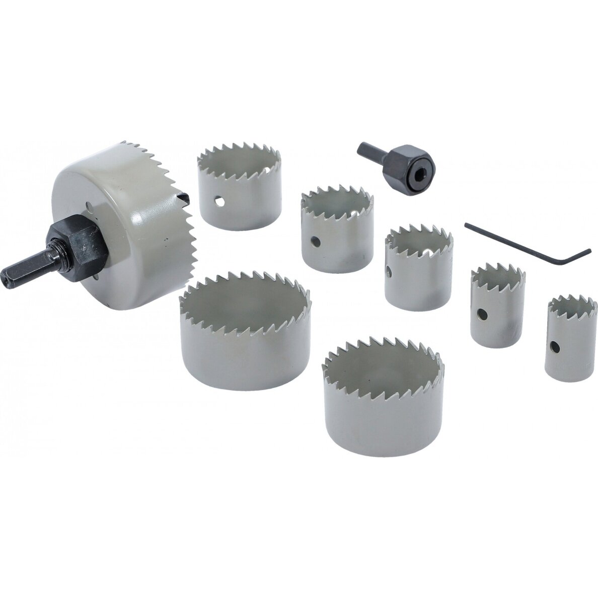 Universalus grąžtų karūnų rinkinys 19–64 mm (8 vnt.) BGS
