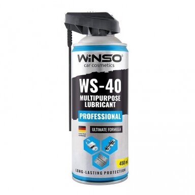 Universalus lubrikantas tepalas su antgaliu Professional WINSO WS-40 450ml (WD-40) Universalus lubrikantas tepalas su antgaliu Professional WINSO WS-40 450ml (WD-40)