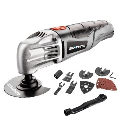 Universalus multifunkcinis įrankis 180W Graphite 59G020 su priedais Universalus multifunkcinis įrankis 180W Graphite 59G020 su priedais
