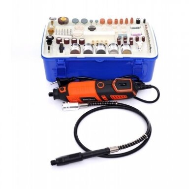 Universalus mini šlifuoklis lanksčiu velenu su priedais 270W, 218 vnt. Kraftdele Universalus mini šlifuoklis lanksčiu velenu su priedais 270W, 218 vnt. Kraftdele