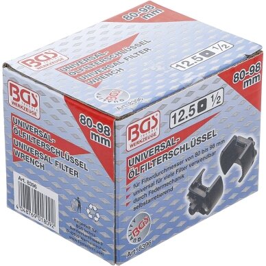 Universalus filtro raktas | 12,5 mm (1/2") | Ø 80 - 98 mm (8396) BGS 3 Universalus filtro raktas | 12,5 mm (1/2") | Ø 80 - 98 mm (8396) BGS 3
