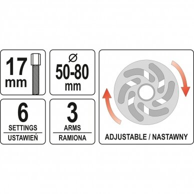 Universalus skriemulio nuėmėjas trikojis YATO YT-06341 2 Universalus skriemulio nuėmėjas trikojis YATO YT-06341 2