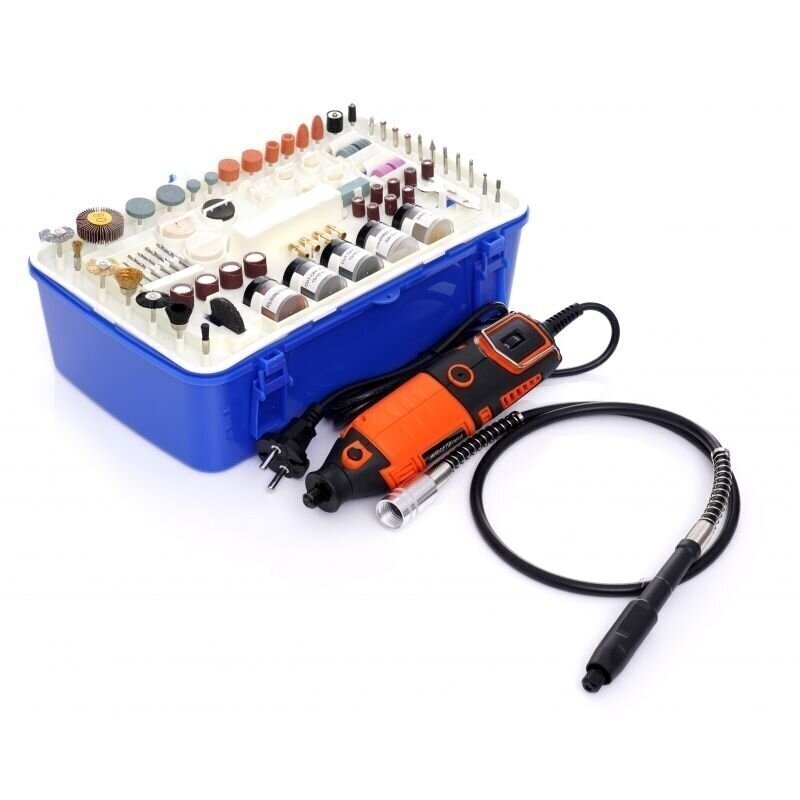 Universalus mini šlifuoklis lanksčiu velenu su priedais 270W, 218 vnt. Kraftdele 1 Universalus mini šlifuoklis lanksčiu velenu su priedais 270W, 218 vnt. Kraftdele 1