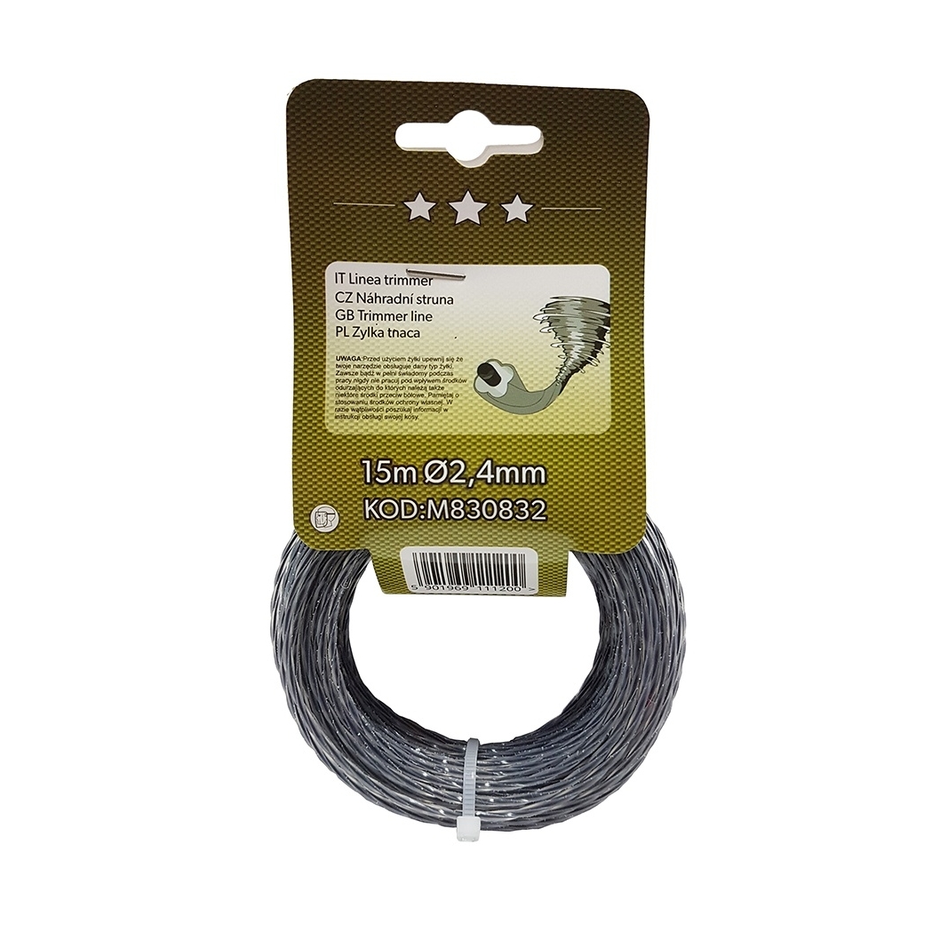 Valas trimeriams 2,4mm x 15m (Pintas, sustiprintas) Demon 1 Valas trimeriams 2,4mm x 15m (Pintas, sustiprintas) Demon 1