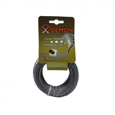Valas trimeriams 2,4mm x 15m (Pintas, sustiprintas) Demon Valas trimeriams 2,4mm x 15m (Pintas, sustiprintas) Demon