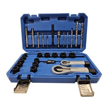 Varžtų ir veržlių ištraukimo rinkinys su nupjovikliais | Cr-Mo | 28 vnt. BE28S ESSEN TOOLS
