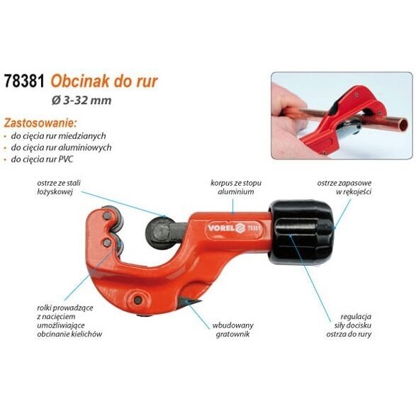 Vamzdžių pjoviklis | 3-32 mm 78381 VOREL 2 Vamzdžių pjoviklis | 3-32 mm 78381 VOREL 2