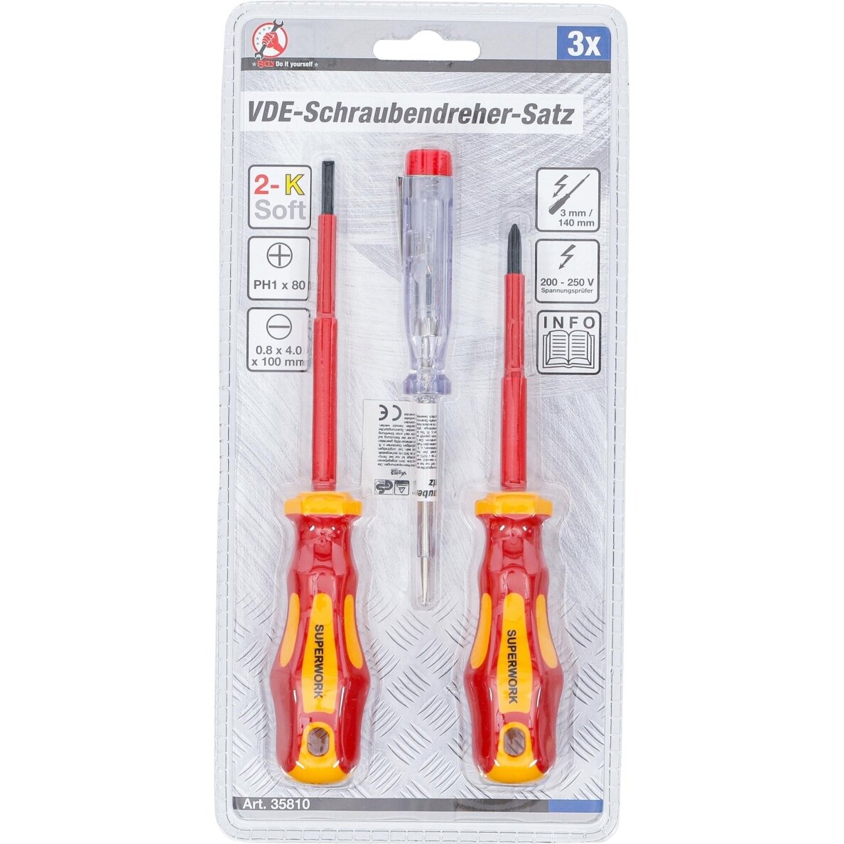 VDE elektriko atsuktuvų rinkinys | 3 vnt. BGS 3 VDE elektriko atsuktuvų rinkinys | 3 vnt. BGS 3