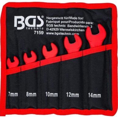 VDE atvirų raktų rinkinys | 7 - 14 mm | 5 vnt. BGS 4 VDE atvirų raktų rinkinys | 7 - 14 mm | 5 vnt. BGS 4