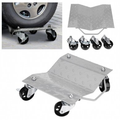 Vežimėliai - platformos automobiliui perstumti 2vnt. 1500Lbs (680Kg) 2 Vežimėliai - platformos automobiliui perstumti 2vnt. 1500Lbs (680Kg) 2