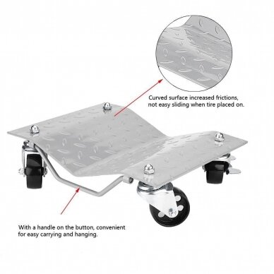 Vežimėliai - platformos automobiliui perstumti 2vnt. 1500Lbs (680Kg) 6 Vežimėliai - platformos automobiliui perstumti 2vnt. 1500Lbs (680Kg) 6