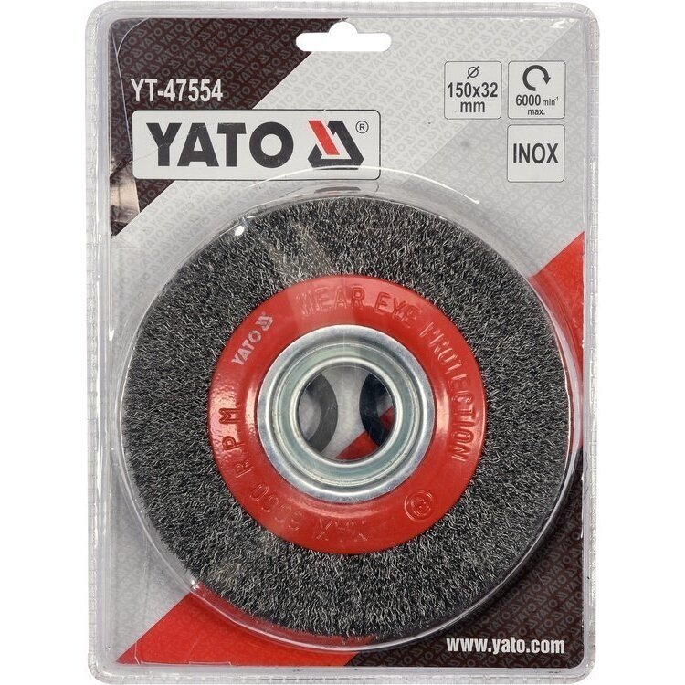 Vielinis diskinis šepetys nerūdijantis plienas, INOX ⌀32/150mm YT-47554 2 Vielinis diskinis šepetys nerūdijantis plienas, INOX ⌀32/150mm YT-47554 2