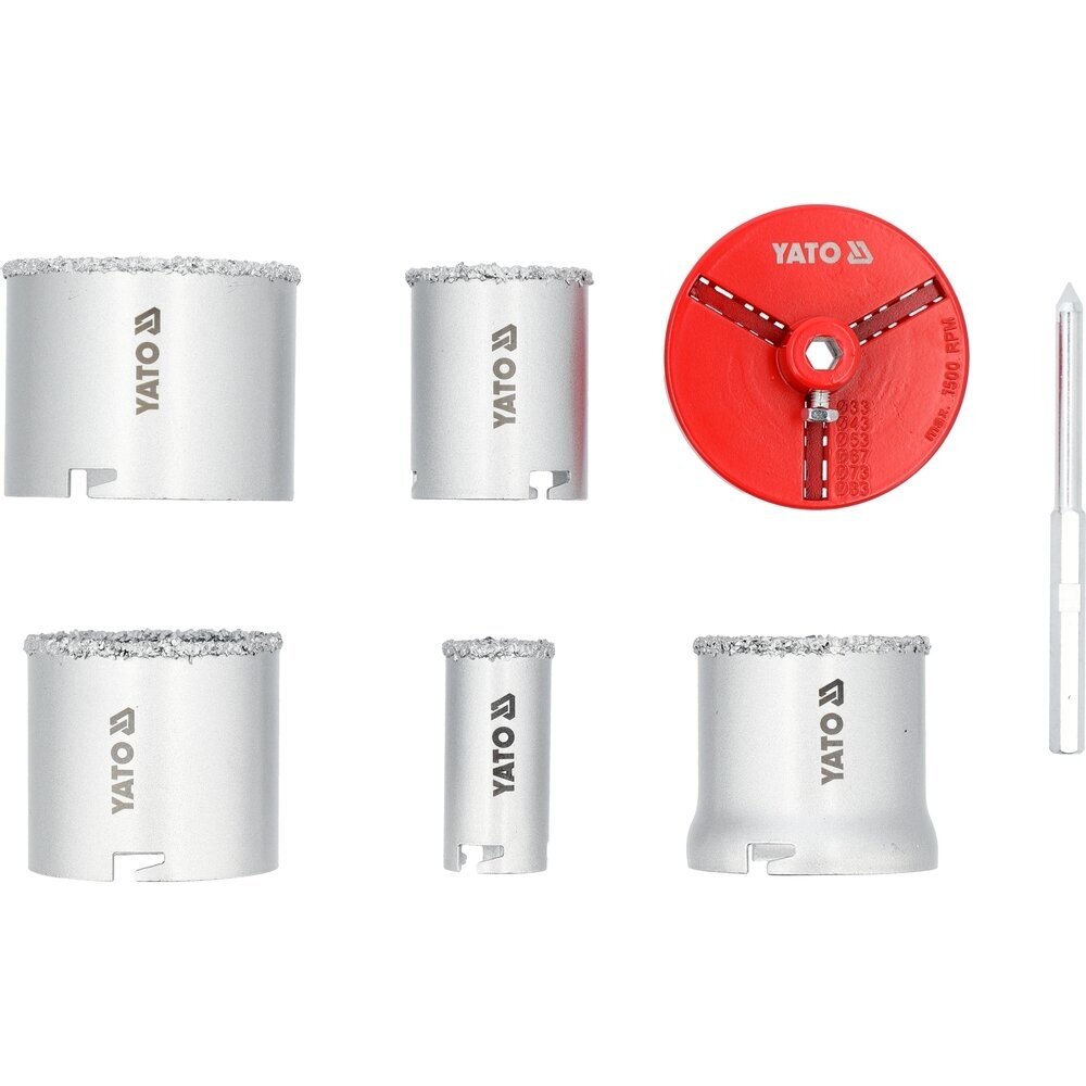 Volframinių gręžimo karūnų rinkinys | 33-83 mm | 7 vnt. YATO 2 Volframinių gręžimo karūnų rinkinys | 33-83 mm | 7 vnt. YATO 2