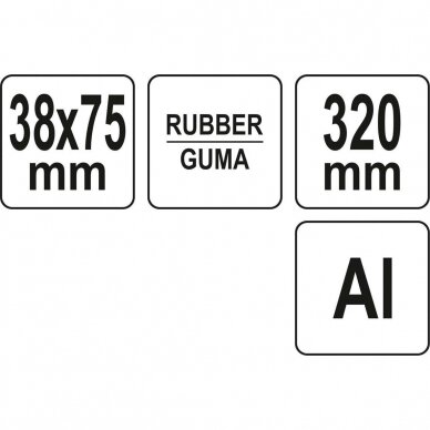 Volelis guminis, klijuojamiems paviršiams spausti, J-tipo aliuminė rankena YATO YT-44150 3 Volelis guminis, klijuojamiems paviršiams spausti, J-tipo aliuminė rankena YATO YT-44150 3