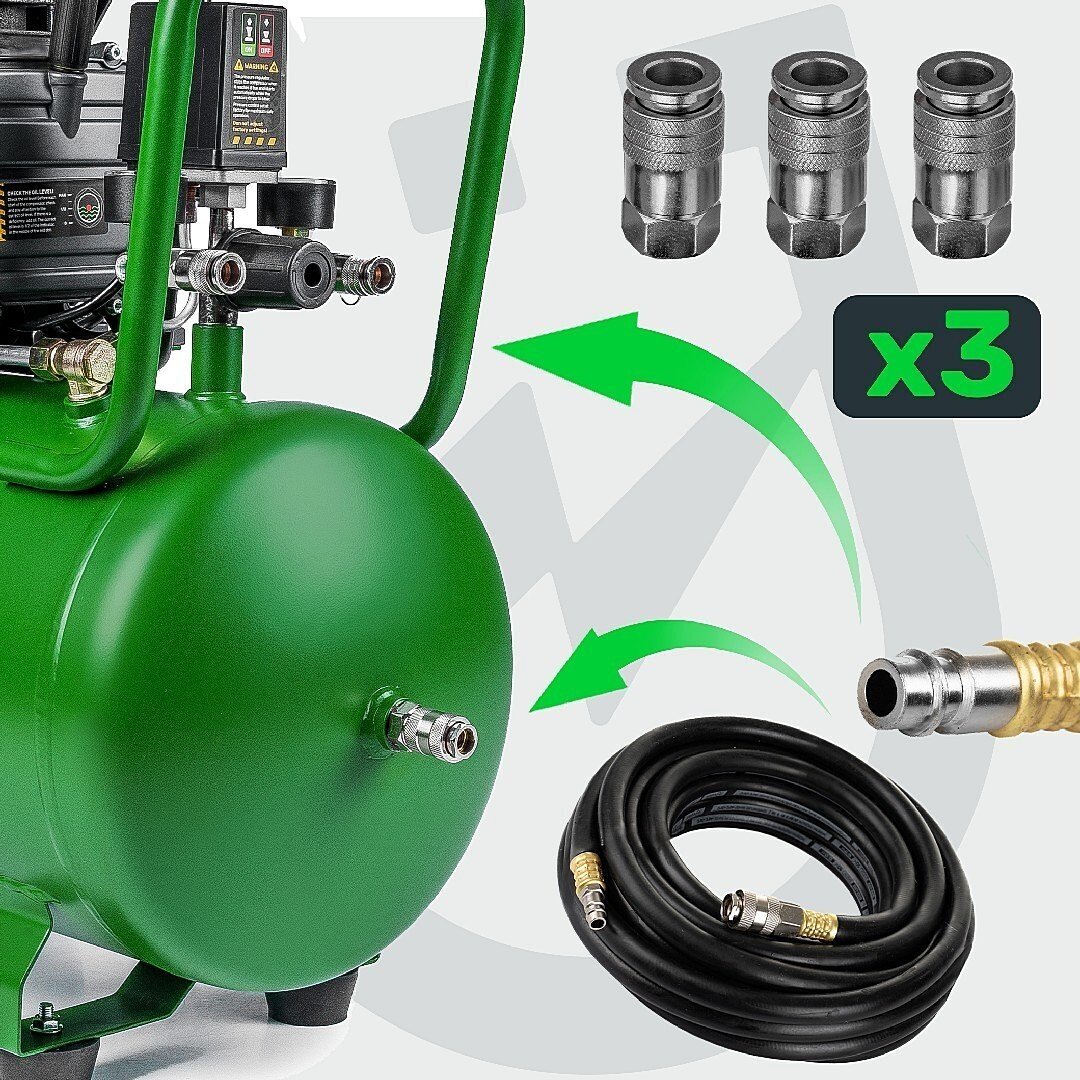 Wuber 50L kompresorius: 8 BAR, 1500W, 120 l/min W54003 4