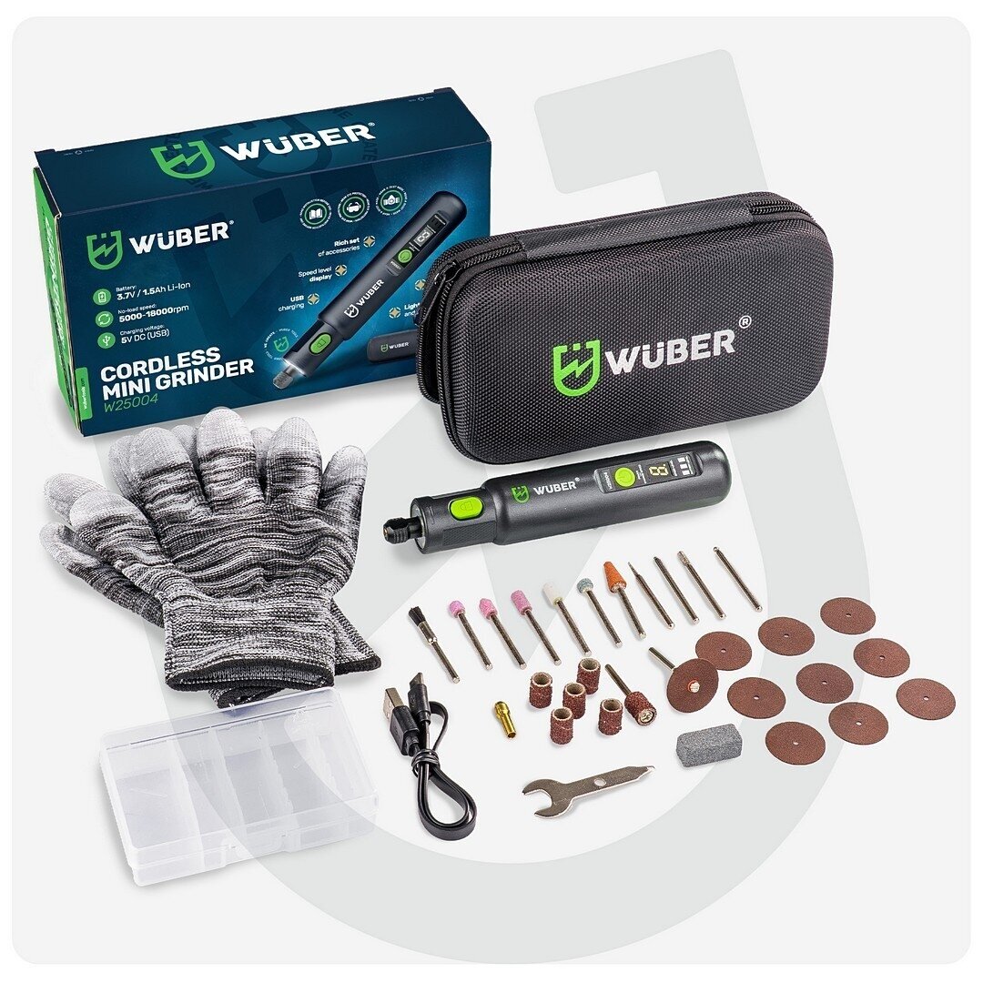 WUBER belaidis mini šlifuoklis–graveris W25004 10 WUBER belaidis mini šlifuoklis–graveris W25004 10