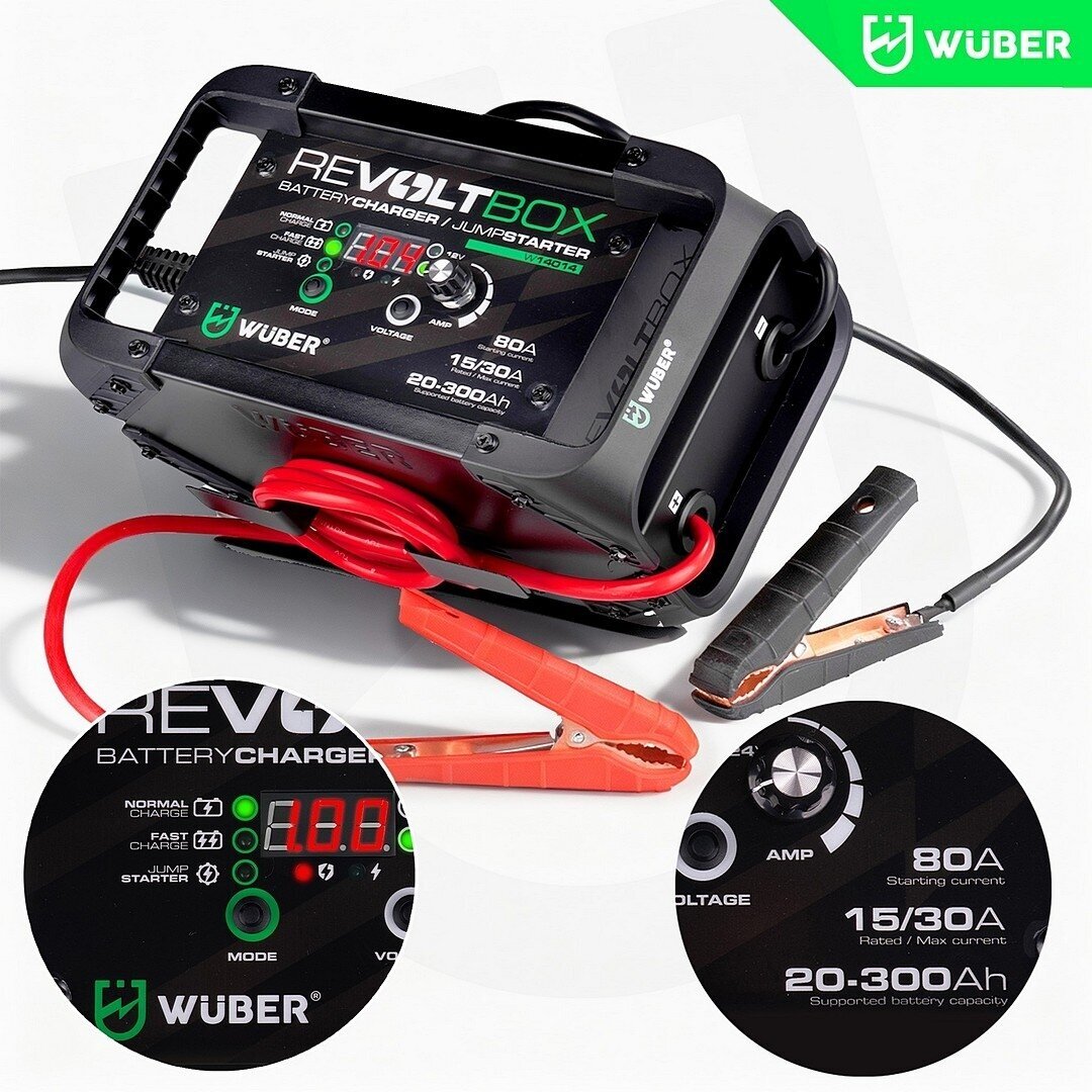 WUBER W14014 automatinis akumuliatorių įkroviklis su paleidimo funkcija 80A 10