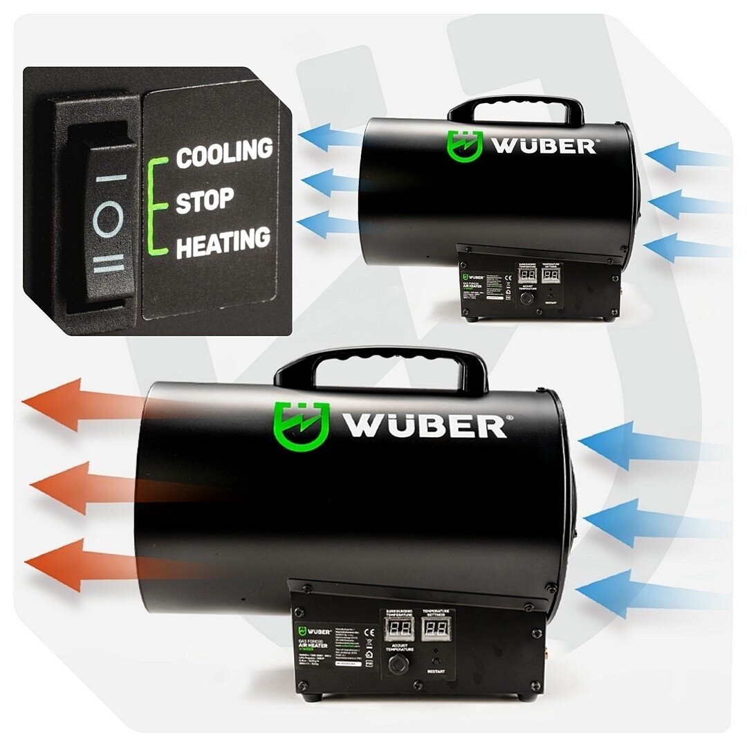 WUBER W16023 dujinis šildytuvas 15 kW su LCD termostatu 11 WUBER W16023 dujinis šildytuvas 15 kW su LCD termostatu 11