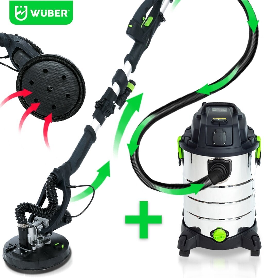 WUBER W26601 gipso šlifuoklis „žirafa“ 710W su LED, dulkių nusiurbimu ir reguliuojamu greičiu 5