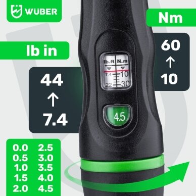 WUBER 10–60 Nm dinamometrinis raktas – W46007 6 WUBER 10–60 Nm dinamometrinis raktas – W46007 6