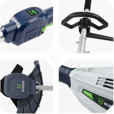 WUBER 20V Bešepetėlinė Krūmapjovė ir Trimeris 2in1 su 4.0Ah baterija 2