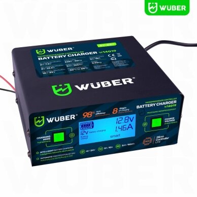 WUBER mikroprocesorinis akumuliatorių įkroviklis 6–24V 10A AGM EFB GEL 2