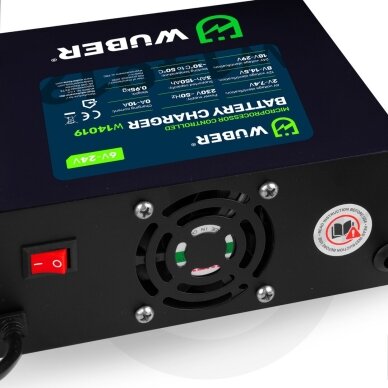 WUBER mikroprocesorinis akumuliatorių įkroviklis 6–24V 10A AGM EFB GEL 6