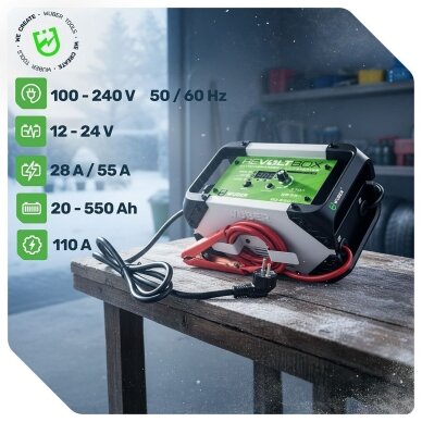 WUBER W14015 automatinis akumuliatorių įkroviklis 110A 9 WUBER W14015 automatinis akumuliatorių įkroviklis 110A 9